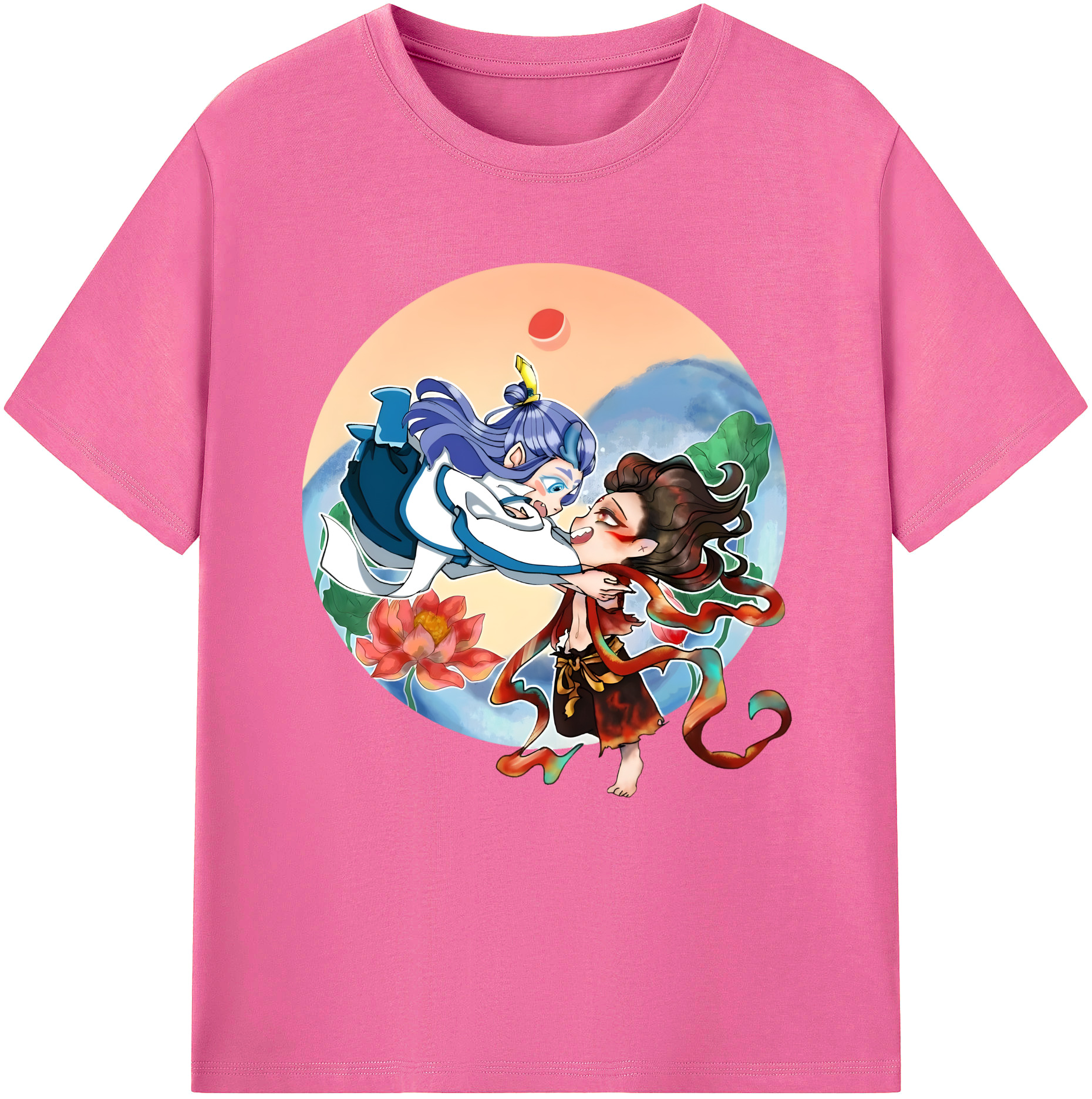 （画像用） Ne Zha 2 ナタ 魔童の大暴れ レディースカジュアルプリントTシャツ（綿100％）